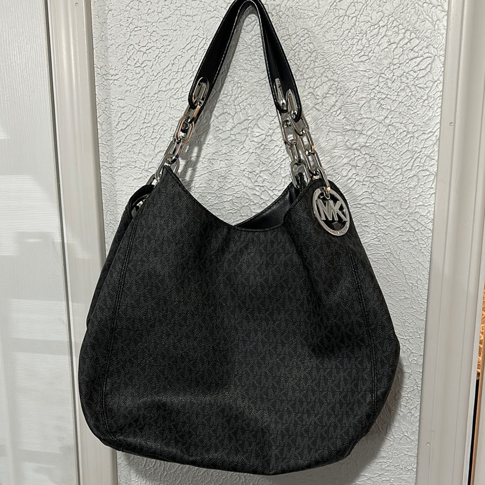Michael Kors Large Shoulder Tote “Fulton” Black